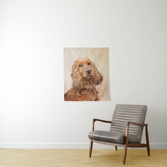 Tenture Anglais Cocker Peinture Espagnole - Art Chien orig (En situation)