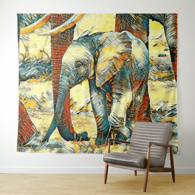 Tenture AnimalArt_Elephant_010 (En situation (horizontale))