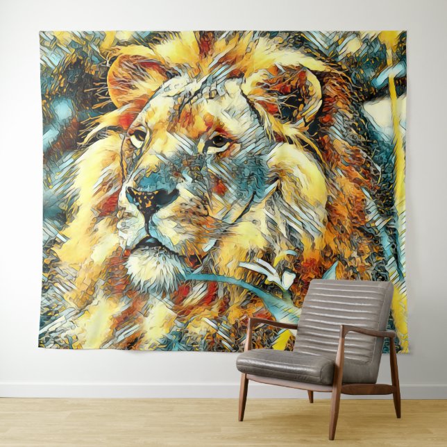 Tenture AnimalArt_Lion_009 (En situation (horizontale))