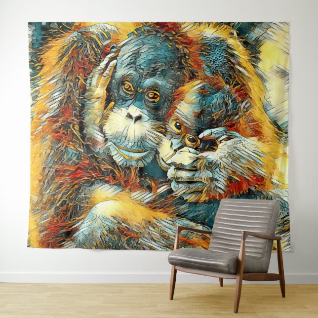 Tenture AnimalArt_OrangUtan_003 (En situation (horizontale))