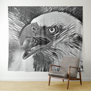 Tenture AnimalArtBW_Bird_002