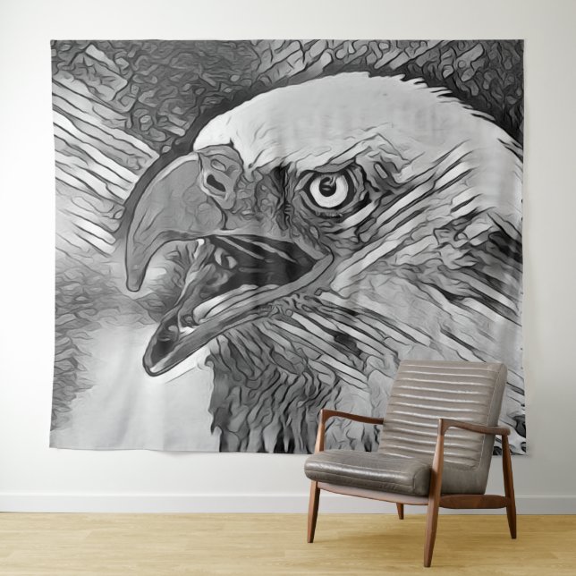 Tenture AnimalArtBW_Bird_002 (En situation (horizontale))