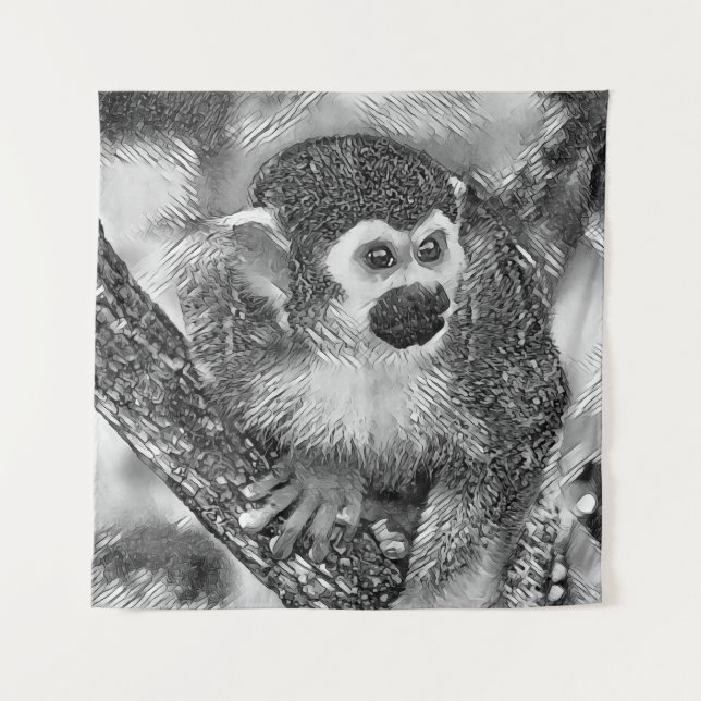 Tenture AnimalArtBW_Monkey_002 (Devant)