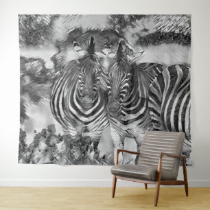 Tenture AnimalArtBW_Zebra_012