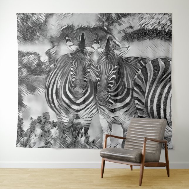Tenture AnimalArtBW_Zebra_012 (En situation (horizontale))