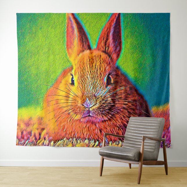 Tenture AnimalColor_Rabbit_07 (En situation (horizontale))