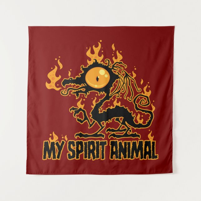 Tenture Animalier Esprit Dragon Croustillant et Fougueux (Devant)