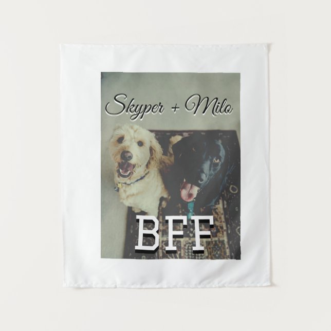 Tenture Animaux de compagnie amis besties ajouter nom anim (Devant)