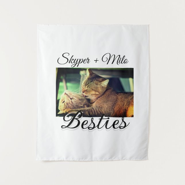 Tenture Animaux de compagnie amis besties ajouter nom anim (Devant)