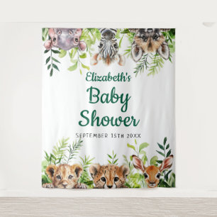 Tenture Animaux de safari à l'aquarelle pour photo de bébé