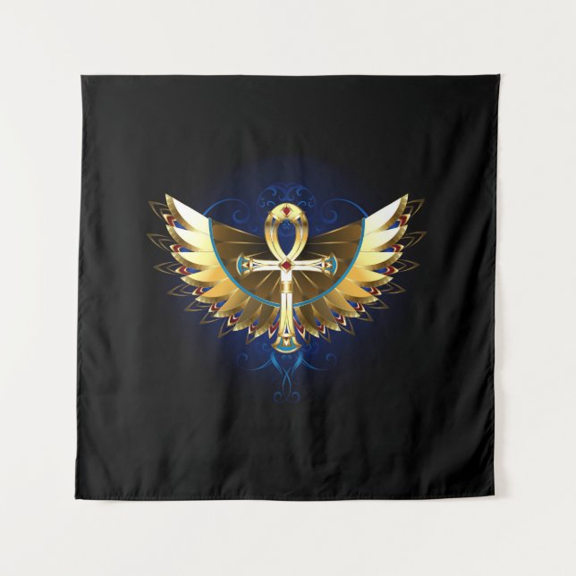 Tenture Ankh or avec ailes (Devant)