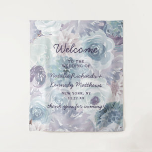 Tenture Annabelle Vintage Fleurs Bleues Mariage Bienvenue