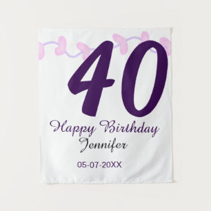 Tenture anniversaire 40 ans ajouter nom date année épingle