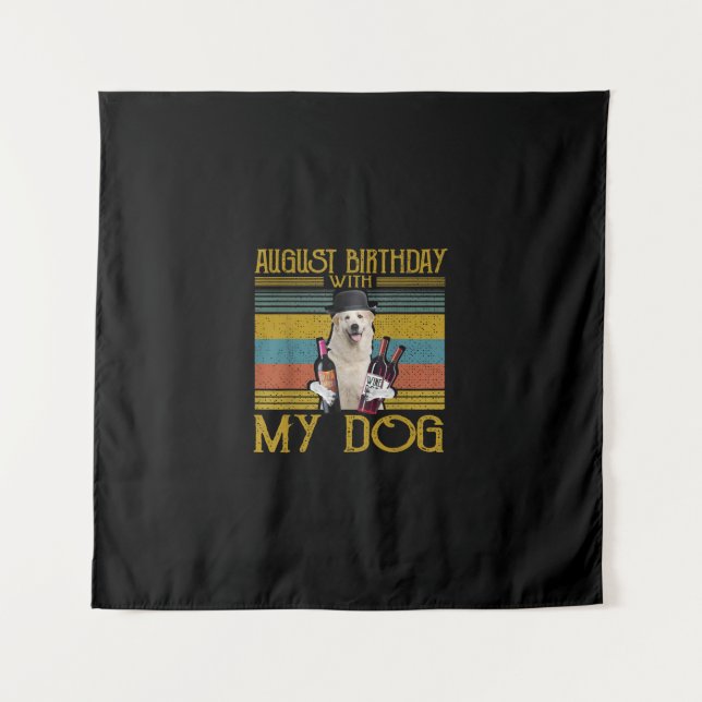 Tenture Anniversaire d'août avec mon chien des Pyrénées 20 (Devant)