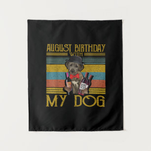Tenture Anniversaire d'août avec mon chien Irish Wolfhound