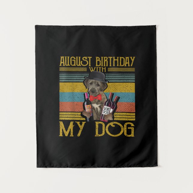 Tenture Anniversaire d'août avec mon chien Irish Wolfhound (Devant)