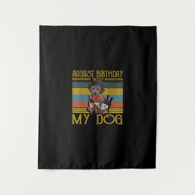 Tenture Anniversaire d'août avec mon chien Irish Wolfhound (Devant)
