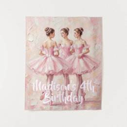 Tenture anniversaire de ballerine rose coquette