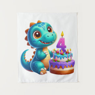Tenture Anniversaire de Dino 4 ans