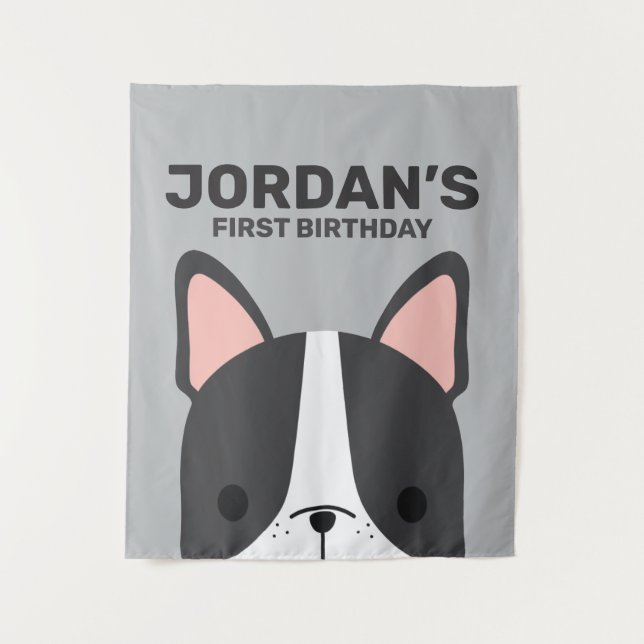 Tenture Anniversaire de French Bulldog Mignon (Devant)