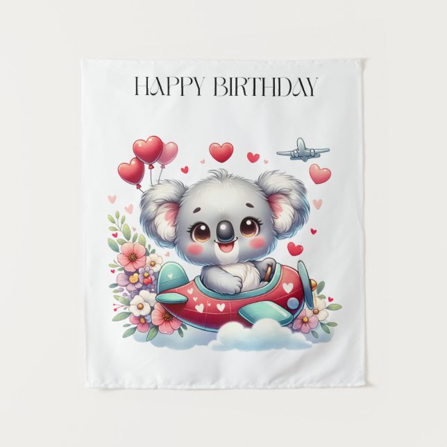 Tenture Anniversaire de Koala Pilote (Devant)