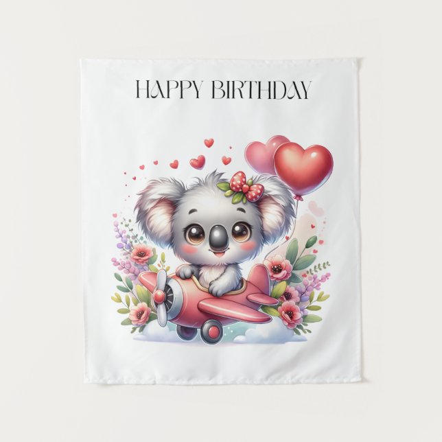 Tenture Anniversaire de Koala Volant (Devant)