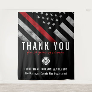 Tenture Anniversaire de la retraite des pompiers Ligne rou