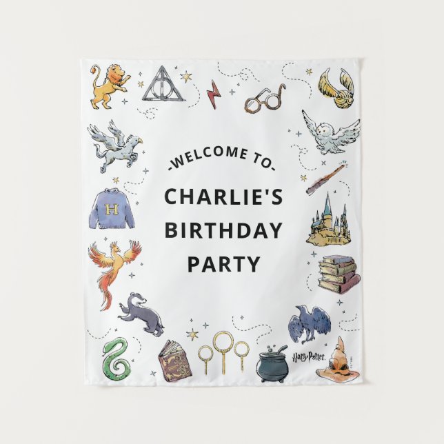 Tenture Anniversaire de l'icône Harry Potter (Devant)