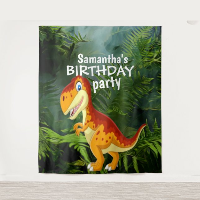 Tenture Anniversaire de Little Dinosaur (Devant)