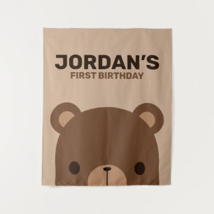 Tenture Anniversaire de l'ours brun mignon