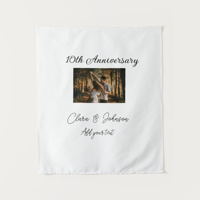 Tenture Anniversaire de mariage ajoutez nom année image te (Devant)