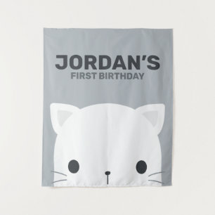 Tenture Anniversaire de Petit Chat Mignon