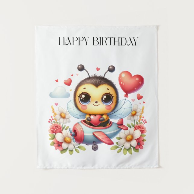 Tenture Anniversaire de Pilote Abeille (Devant)
