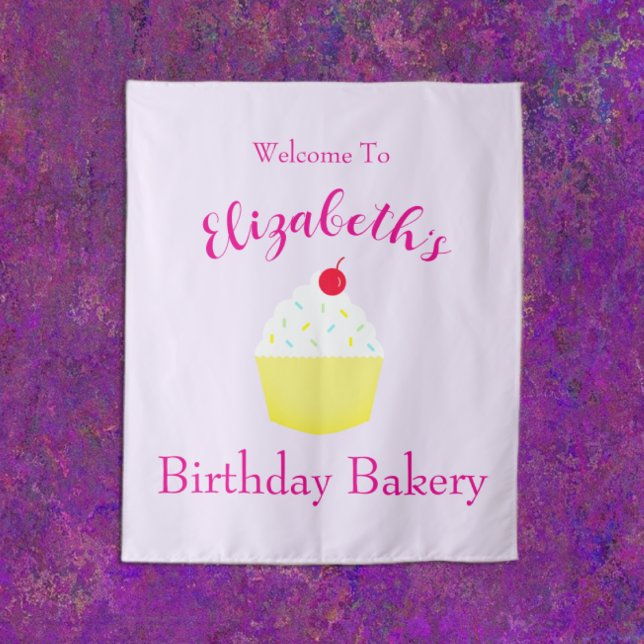 Tenture Anniversaire de préparation de Cupcake (Créateur téléchargé)