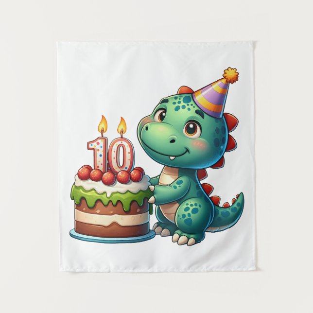 Tenture Anniversaire des 10 ans de Dino (Devant)