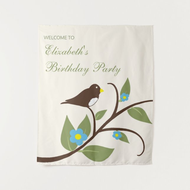 Tenture Anniversaire d'oiseau (Devant)