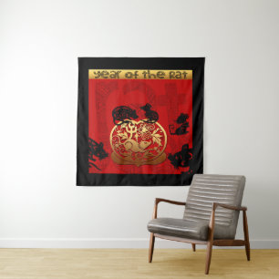 Tenture Anniversaire du zodiaque de l'année chinoise du ra