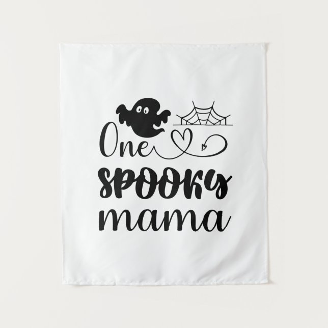 Tenture Anniversaire d'une maman effrayante Halloween (Devant)