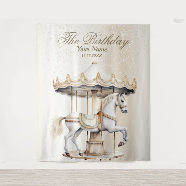 Tenture Anniversaire Fête Joyeux Go Tour Cirque Carnaval (Devant)