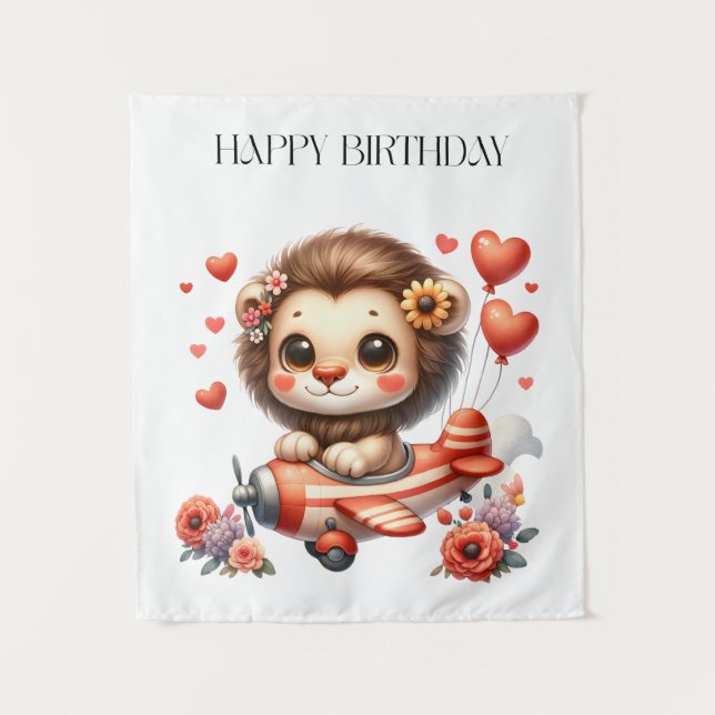 Tenture Anniversaire Lion Pilote (Devant)