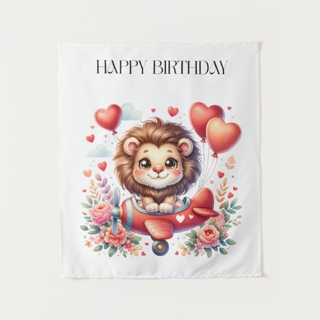Tenture Anniversaire Lion Volant (Devant)