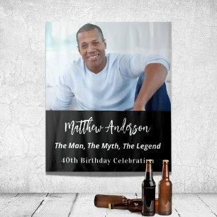Tenture Anniversaire noir blanc photo homme mythe légende