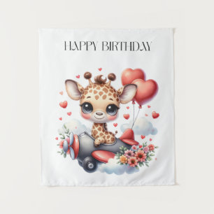 Tenture Anniversaire Pilote Girafe