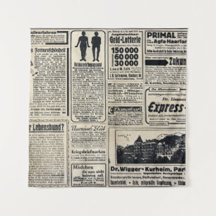 Tenture Annonces de journaux allemands antiques 1917
