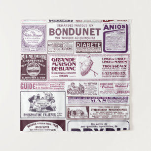 Tenture Annonces vintages de journaux français 1910