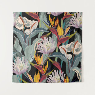 Tenture Anthurium Strelitzia : Splendeur Vintage tropicale