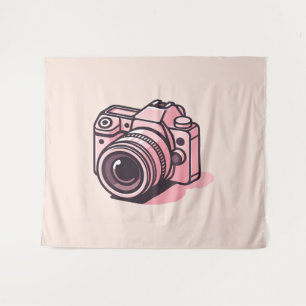 Tenture Appareil photo reflex numérique rose tendance pers