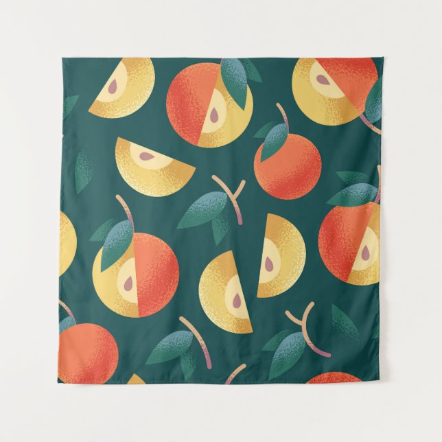 Tenture Apple Delight : Vert Foncé Sans Couleur. (Devant)