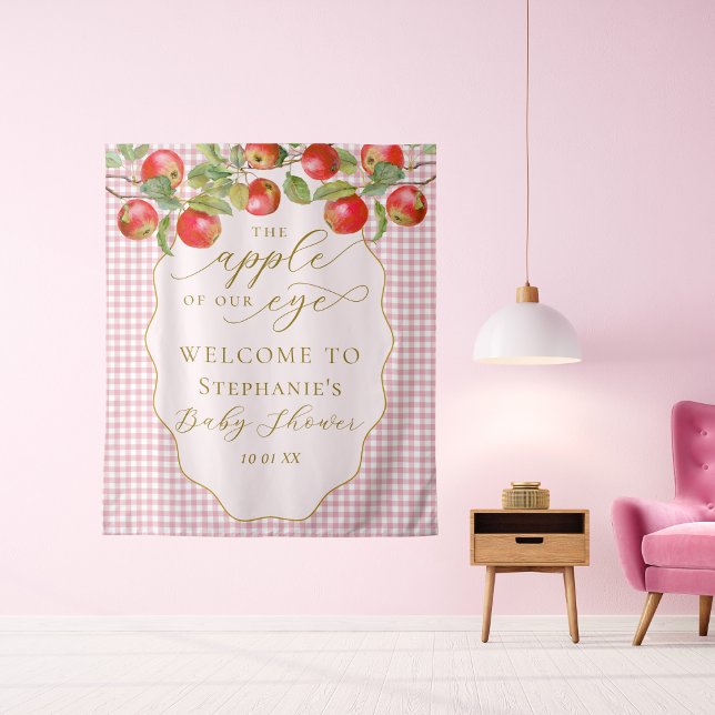 Tenture Apple Of Our Eye Baby shower Photobooooooth fond (Créateur téléchargé)