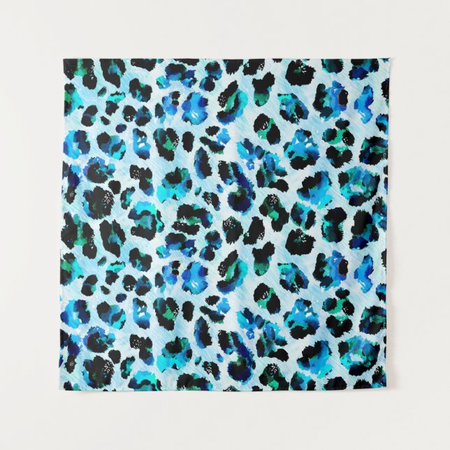 Tenture Aquarelle Abstraite Motif de peau léopard (Devant)